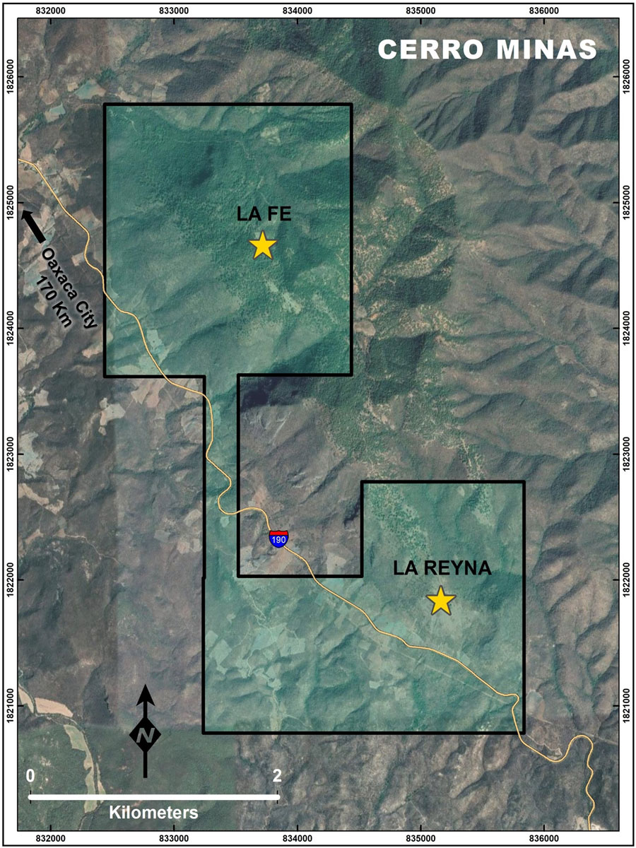 Cerro Minas Project map